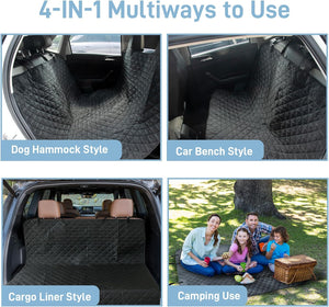 Dog Car Seat Cover for Back Seat, Large Universal Fit Bench Car Seat Cover, Waterproof Dog Hammock for Car with Adjustable Straps, Durable Seat Protector for Cars, Trucks & Suvs, Black