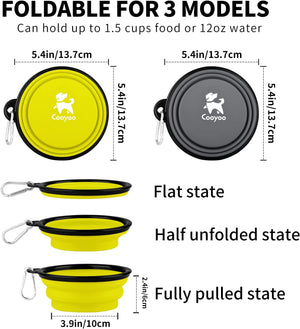 Collapsible Dog Bowl,2 Pack Collapsible Dog Water Bowls for Cats Dogs,Portable Pet Feeding Watering Dish for Walking Parking Traveling with 2 Carabiners
