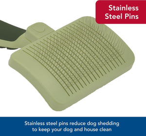 Pet Safari Dog Self-Cleaning Slicker Brush - Dog Deshedding Brush - Prevents Mats and Tangled Hair - for Dogs with Short or Long Hair - Small - 7" X 3.6"