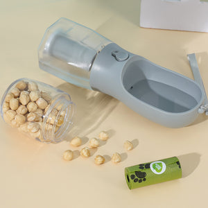 3-in-1 portable dog water bottle with food and waste bag storage - product image 6