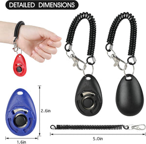 5 Pack Dog Clicker, Pet Training Clicker with Wrist Strap