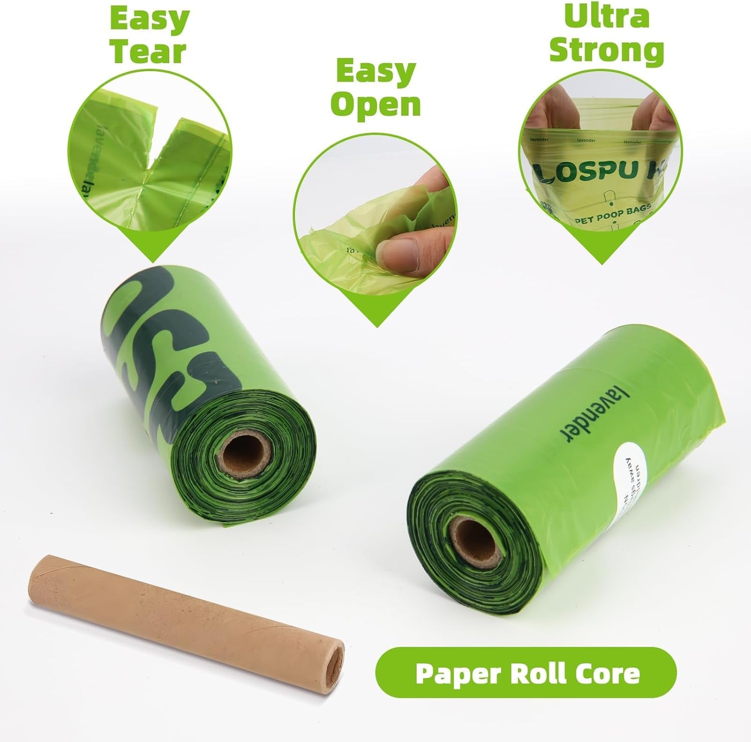 Dog Poop Bags Rolls, Extra Thick Leak Proof Pet Waste Bag, 360 Count Tear Resistant Poop Bags for Dogs for Outdoor Doggie Walking and Cat Litters Cleaning