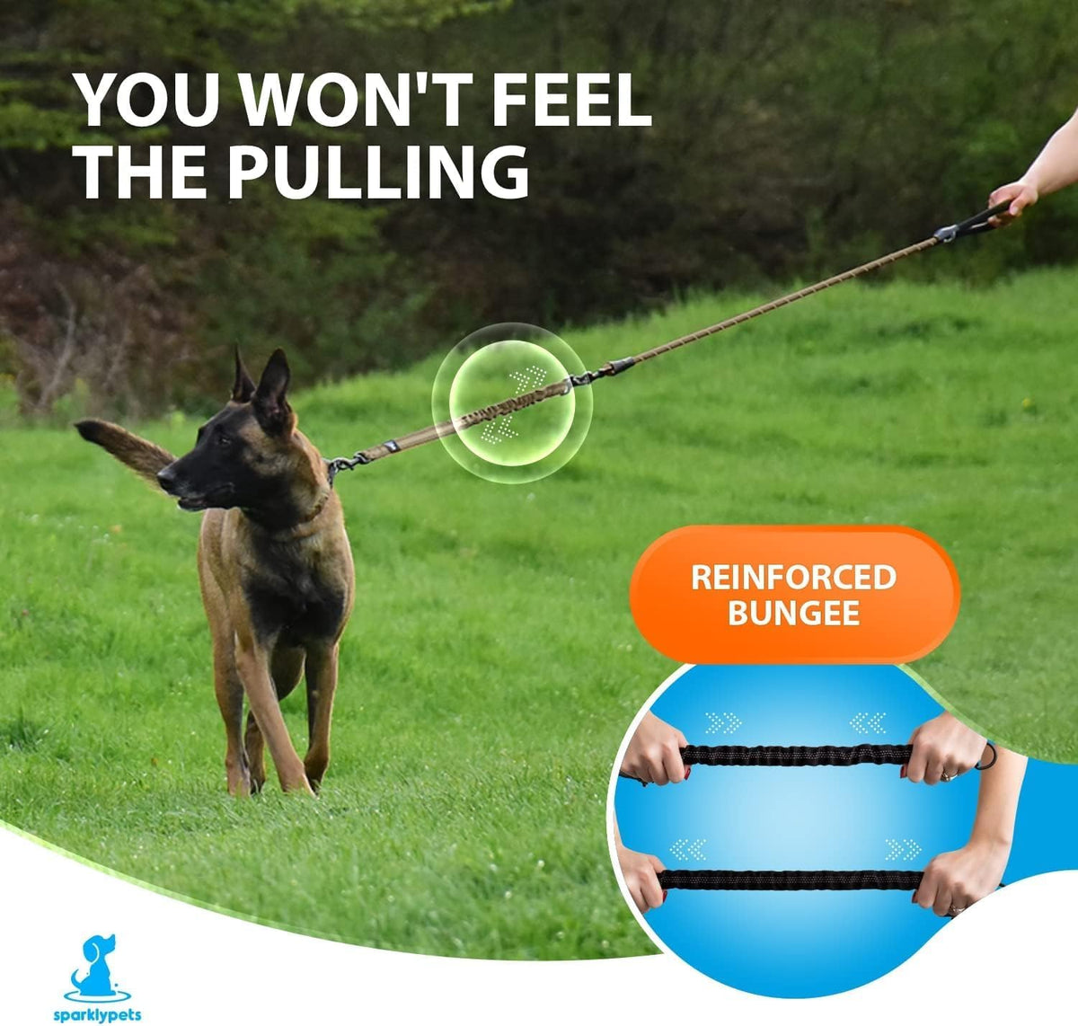Heavy Duty Bungee Rope Leash (Teal, 5.5 Ft Bungee Leash)