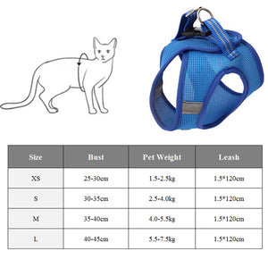 Breathable cat walking harness mesh vest for outdoor walks - product image 4