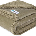 Waterproof Dog Blanket for Medium Large Dog Pet, 60X40, Taupe Sherpa