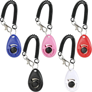 5 Pack Dog Clicker, Pet Training Clicker with Wrist Strap