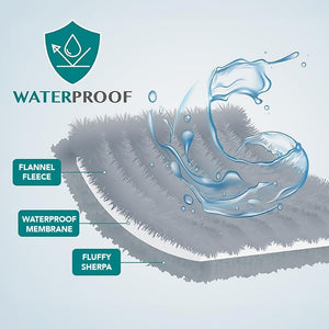 Waterproof Dog Blanket for Medium Large Dog Pet, 60X40, Taupe Sherpa