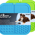 Lick Mat for Dogs, 2 Pcs Dog Lick Mat with Suction Cups for Anxiety, Peanut Butter Dog Licking Mat Slow Feeder Dispensing Treater Lick Pad for Dogs Cats Grooming Bathing and Training Large