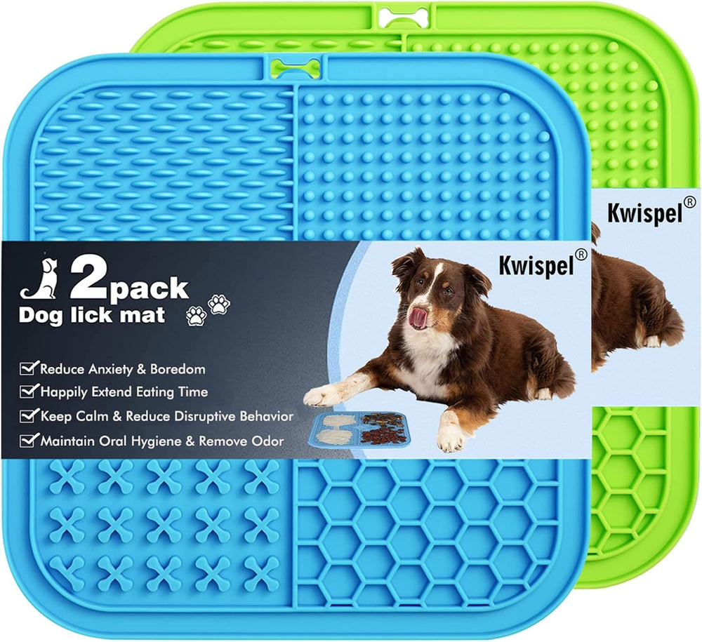 Dog lick mats with suction cups, 2-pack