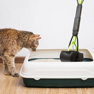 Pooper Scooper - Foldable Cat and Dog Poop Scoop with Ergonomic Handle - Enables One-Handed Use on Concrete, Grass, and Gravel by  (Green)