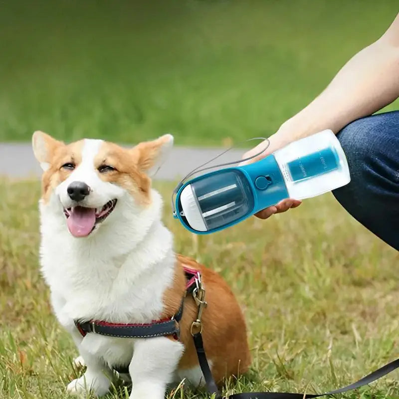 3-in-1 portable dog water bottle with food and waste bag storage - product image 8