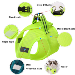 Breathable cat walking harness mesh vest for outdoor walks - product image 5
