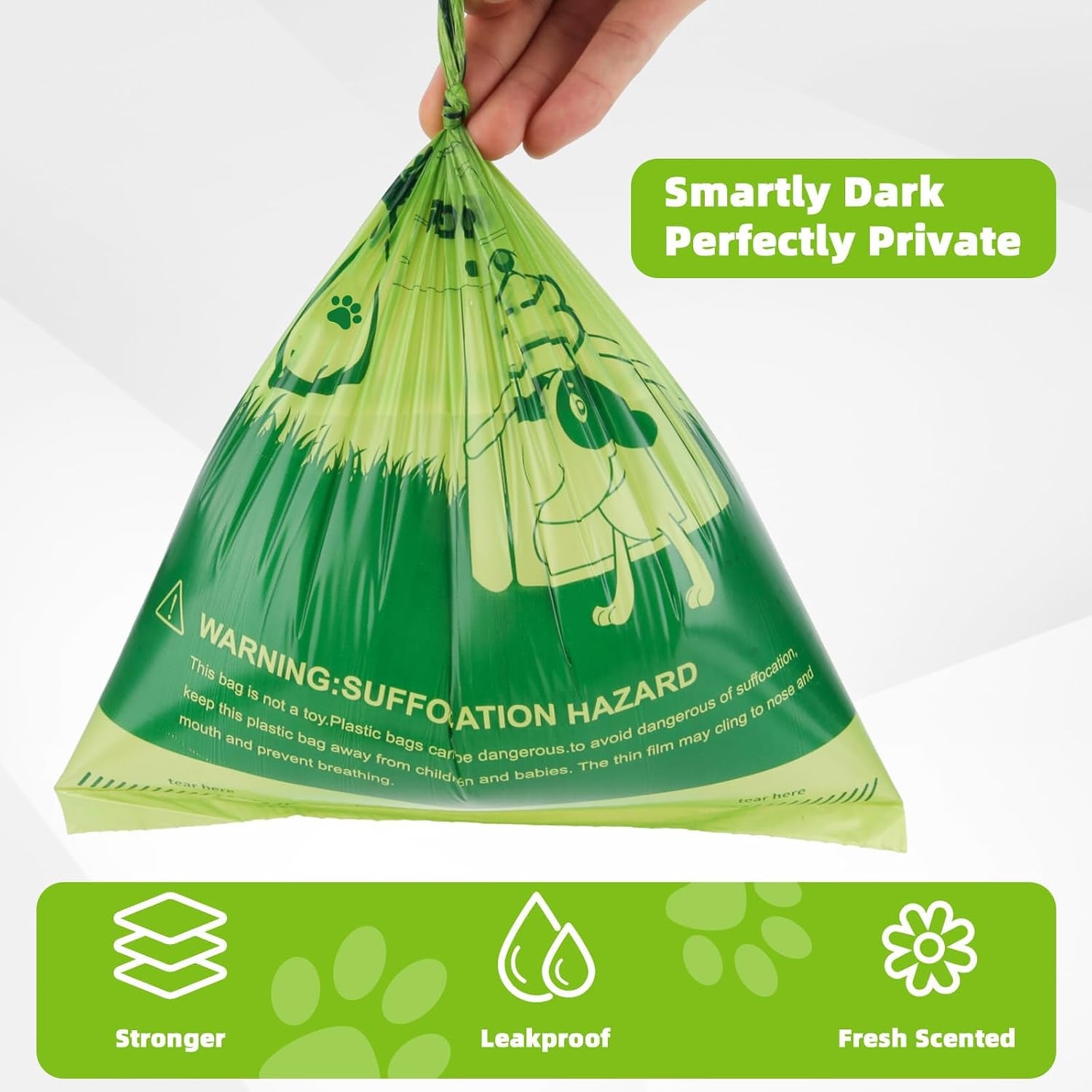 Dog Poop Bags Rolls, Extra Thick Leak Proof Pet Waste Bag, 360 Count Tear Resistant Poop Bags for Dogs for Outdoor Doggie Walking and Cat Litters Cleaning