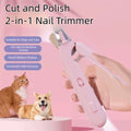 2-in-1 LED pet nail clipper and grinder for dogs and cats