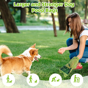 Dog Poop Bags Rolls, Extra Thick Leak Proof Pet Waste Bag, 360 Count Tear Resistant Poop Bags for Dogs for Outdoor Doggie Walking and Cat Litters Cleaning