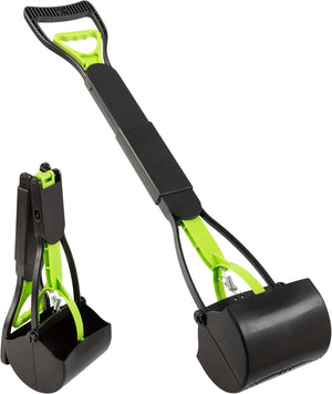 Pooper Scooper - Foldable Cat and Dog Poop Scoop with Ergonomic Handle - Enables One-Handed Use on Concrete, Grass, and Gravel by  (Green)