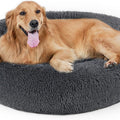 Dog Bed, Cat Calming Bed, Faux Fur Pillow Pet Donut Cuddler round Plush Bed for Large Medium Small Dogs and Cats